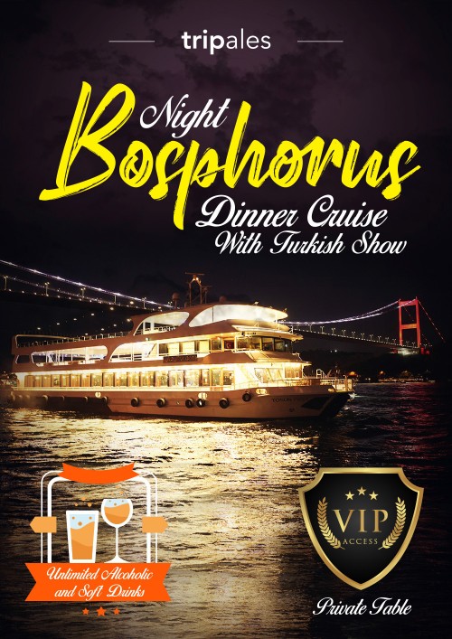 All Inclusive Bosphorus Dinner Cruise includes  Dinner + Unlimited Alcoholic Drinks + Turkish Night Shows + 3 Hours Night Bosphorus Tour + Private VIP Table + FREE HOTEL TRANSFER All Inclusive Bosphorus Dinner Cruise includes  Dinner + Unlimited Alcoholic Drinks + Turkish Night Shows + 3 Hours Night Bosphorus Tour + Private VIP Table + FREE HOTEL TRANSFER